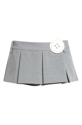 Sandy Liang Satsuma Pleated Miniskort in Grey at Nordstrom, Size 10