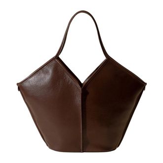 Hereu Tote Bags, female, Brown, Size: ONE SIZE Calella Leather-Trimmed Tote Bag