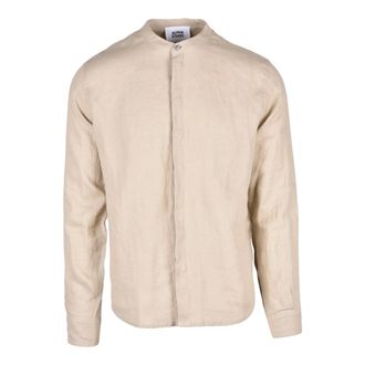 Alpha Studio Camicia Coreana - Heren - Overhemden - Beige - Maat: 2XL Linnen