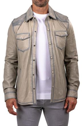 Maceoo Leather Shirt Jacket in White at Nordstrom, Size 4
