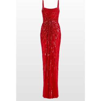 Jenny Packham Chrissy Sequin-Embellished Dress in Chilli Red at Nordstrom, Size 10 Uk