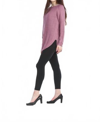 Papillon Zip Side Long Sleeve Sweater In Lilac