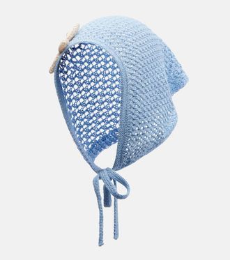 Bananhot Crochet floral-appliqu&eacute; scarf