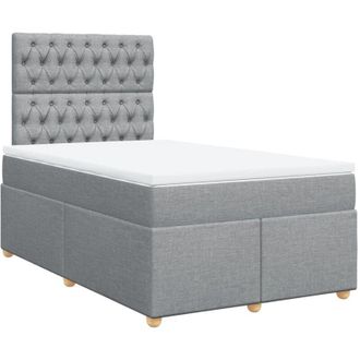 vidaXL Vidaxl - Cama Box Spring Con Colch&oacute;n Tela Gris Claro 120x190 Cm