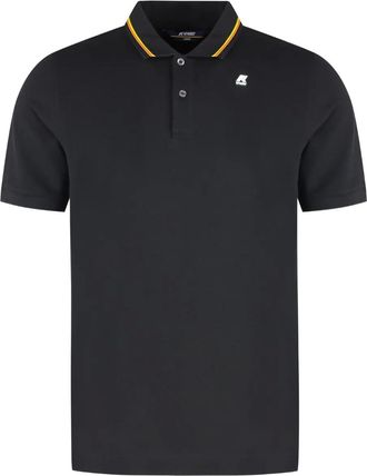 K-Way Jud contrasting-collar polo shirt - men - Cotton/Elastane - XXXL - Black