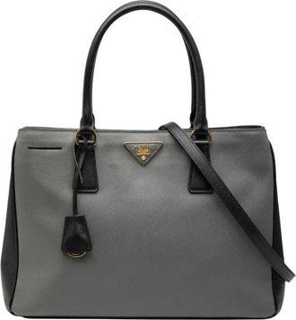 Prada Pre-owned Handbags, female, Gray, Size: ONE SIZE Pre-owned Structured Leather Handbag