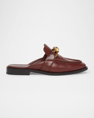 Bottega Veneta Astaire Knot Leather Loafer Mules