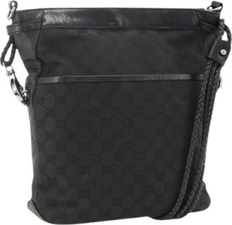 Gucci Pre-owned GG Canvas Schoudertas - Dames - Vintage Schoudertas - Zwart - ONE Size - Leer - Vintage