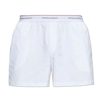 Dsquared2 Bottoms, male, White, Size: XL Cotton Boxers with Logo