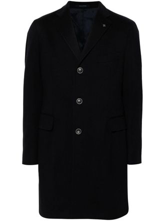 Tagliatore brooch-detail coat - Blue