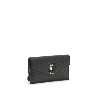 Saint Laurent Womens Black Calf Leather Bos Taurus Shoulder Bag Accessory