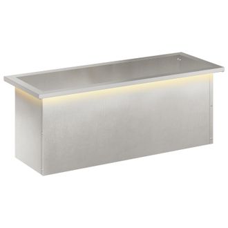 vidaXL Jardinera Para Jard&iacute;n Con Luces Led Plateado 30 X 80 X 30 Cm Vidaxl