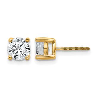 Diamond2Deal 14k White Gold 1 1/2 ct D-E Color Lab Grown Diamond Stud Earrings VS Clarity
