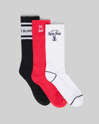 Psycho Bunny Mens 3 Pack Sport Sock 610 BITTERSWEET / O/S