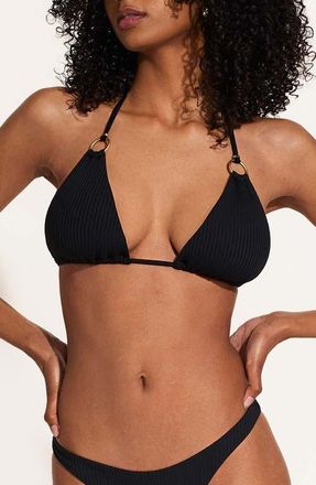 Vitamin A Cosmo Rib Bikini Top in Black at Nordstrom, Size X-Small