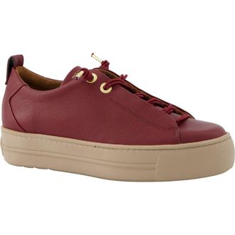 Paul Green Faye Sneaker in Wine Leather at Nordstrom Rack, Size 8.5Us/ 6Uk