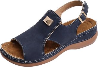 Generic Orthopedic Sandals for Women Open Toe Casual Wedge Sandals Comfortable Lightweight Thick Cushion Stylish Strappy Sandal Summer Beach