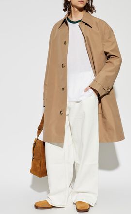 Ami Coat With Belt, Mens, Beige