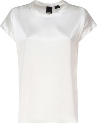 Pinko Farida Blouse - Dames - Blouses - Wit - 2XL - Satijn - Overhemden