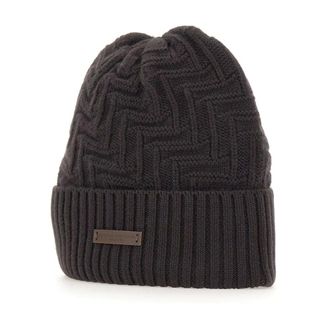 Paolo Pecora Beanies, male, Brown, Size: ONE SIZE Zigzag Wool Hat