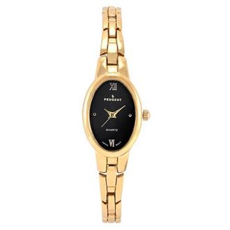 Peugeot Modern Oval Link Bracelet Watch- 30x25MM in Black at Nordstrom