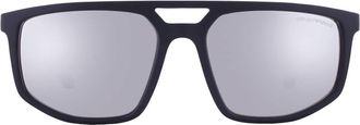 Emporio Armani Light Grey Mirror Silver Navigator Mens Sunglasses EA4248U 50016G 58