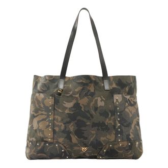 Pinko Pinko - Tote Suede Print - Dames - Tassen - Groen - Maat: ONE Size Su&egrave;de