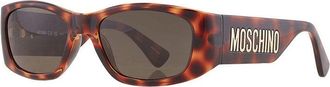 Moschino Sunglasses Rectangle Full Rim, Havana Frame And Brown Lens Mos145/s005L70