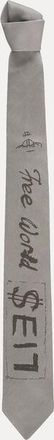 Vivienne Westwood Tie 8.5cm Lies Silver Men