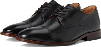 Johnston & Murphy Richland Cap Toe Mens Lace Up Wing Tip Shoes Black Full Grain : 11.5 W (EE), Leather