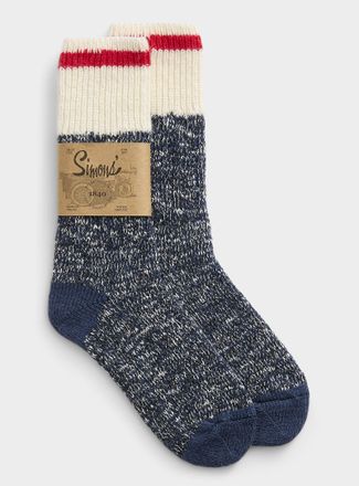 Simons Womens Heathered wool-blend worker socks