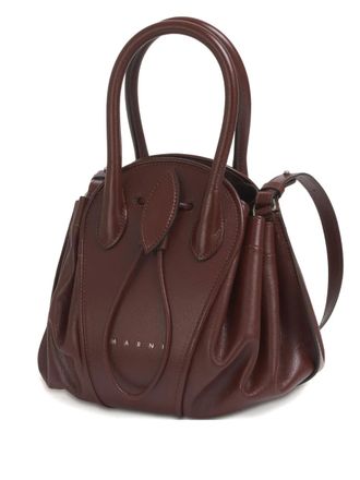 Marni Tulipea schoudertas met handvatten - Bruin