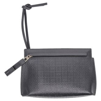 Loewe Loewe Mini Repeat Gegraveerde T-Pouch Tas in Zwart Kalfsleer