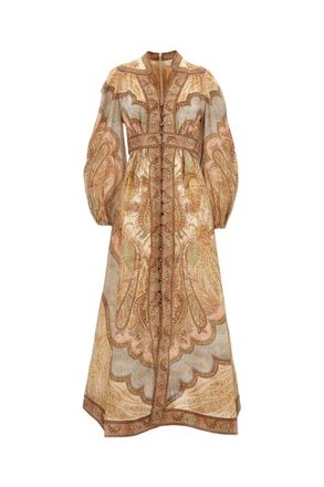 Zimmermann Plunge Linen Midi Dress