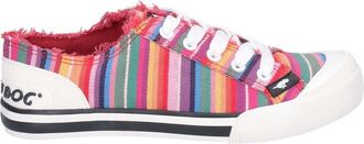 Rocket Dog Vrouwen/dames Jazzin Eden Stripe Lace Up Canvas Trainer (Rood/Multi)