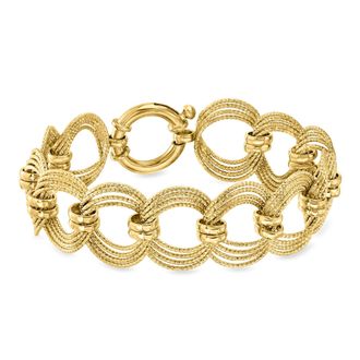 Ross-Simons 14kt Yellow Gold-Plated Circle-Link Bracelet