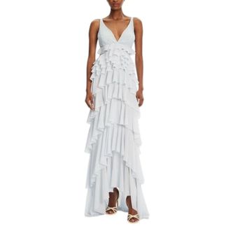 Elisabetta Franchi Gowns, female, Blue, Size: M Abito bretellina Maxi Dress