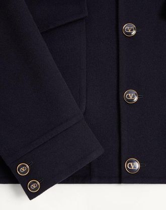 Valentino Bomber In Double Di Lana E Cashmere Uomo NOTTE 46