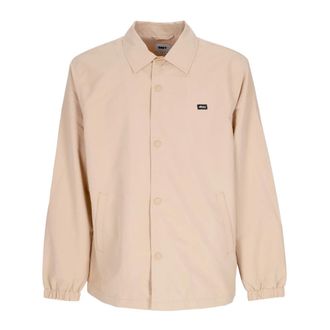 Obey Froggy Coach Jack Lichtgewicht Lange Jas - Heren - Zomerjassen - Beige - L - Katoen - Jassen