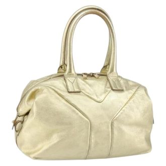 Saint Laurent Pre-owned Leren Handtas - Dames - Vintage Handtas - Geel - ONE Size - Leer - Vintage