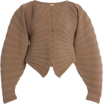 Cult Gaia Womens Blair Knit Cardigan In Nutmeg