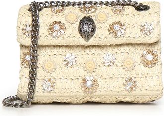 Kurt Geiger Raffia Mini Kensington - Dames - Schoudertassen - Beige - ONE Size - Tassen