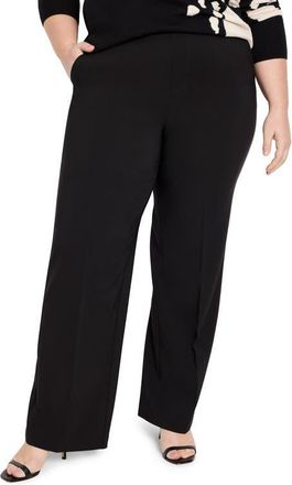 Nic+Zoe Lenox Stretch Wide Leg Suit Pants in Black Onyx at Nordstrom, Size 2 X