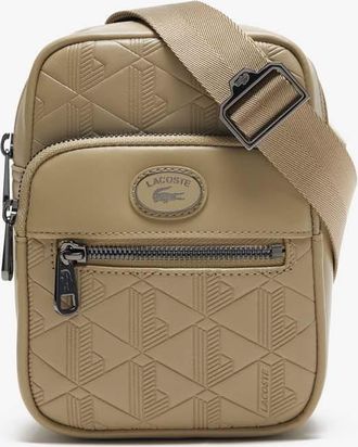 Lacoste Unisex Accessories Small Nomogramme Satchel in Beige Calfskin - One Size