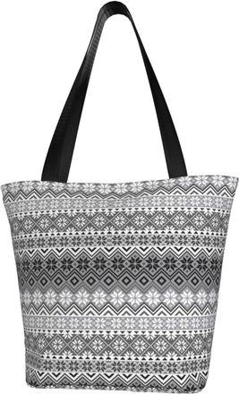 AOOEDM Tote Bag Snowflake Pattern Shopping Bags Small Reusable Market Bag Beach Tote Bags Travel Totes