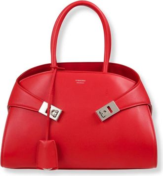 Ferragamo Handbags, female, Red, Size: ONE SIZE Hug Handbag (M)
