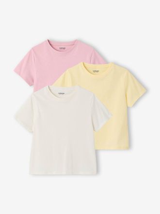 Vertbaudet 3er-Pack T-Shirts M&auml;dchen BASIC hellrosa
