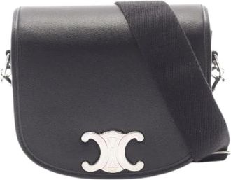 Celine Pre-owned Buzas Triomphe Lederen Schoudertas - Dames - Vintage Schoudertas - Zwart - ONE Size - Leer - Vintage