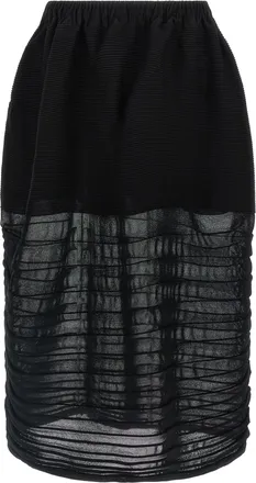 Issey Miyake Black Polyester Midi Womens Skirt