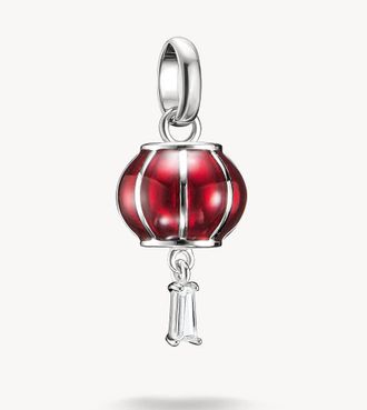 Thomas Sabo charm pendente lanterna in argento, rosso, nero
